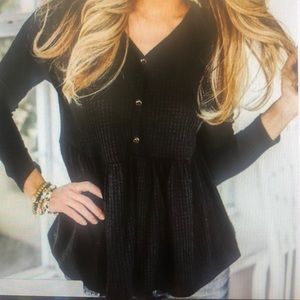 Brand new lightweight waffle weave baby doll top